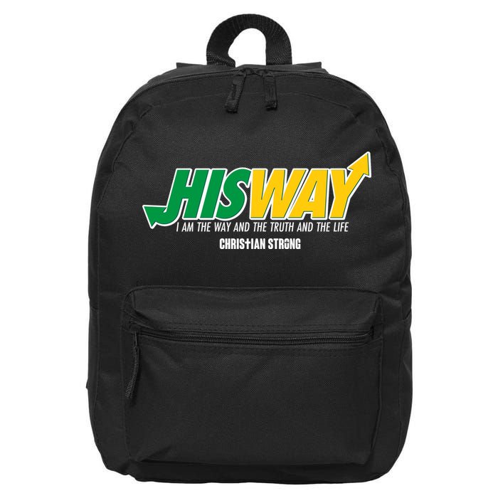 His Way I Am The Way The Truth And The Life Christian Strong 16 in Basic Backpack