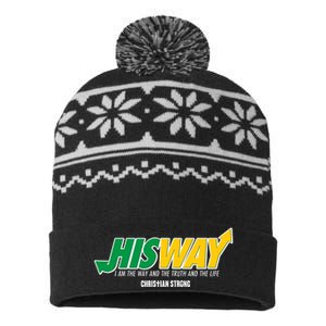 His Way I Am The Way The Truth And The Life Christian Strong USA-Made Snowflake Beanie