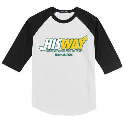His Way I Am The Way The Truth And The Life Christian Strong Kids Colorblock Raglan Jersey