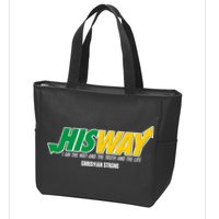 His Way I Am The Way The Truth And The Life Christian Strong Zip Tote Bag