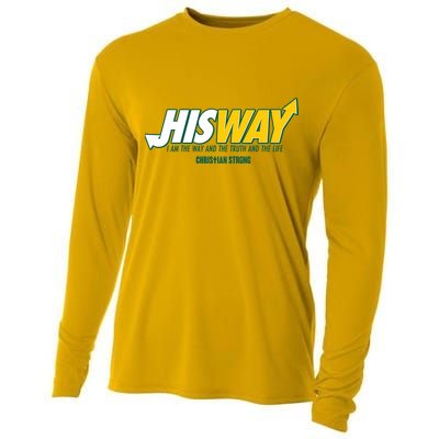 His Way I Am The Way The Truth And The Life Christian Strong Cooling Performance Long Sleeve Crew
