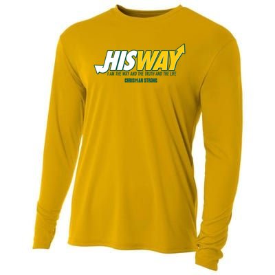 His Way I Am The Way The Truth And The Life Christian Strong Cooling Performance Long Sleeve Crew