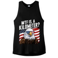 Hilarious Wtf Is A Kilometer 4th Of July Independence Day Ladies PosiCharge Tri-Blend Wicking Tank