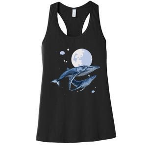 Humpback Whale In Space | Funny Beluga Orca Blue Whale Women's Racerback Tank