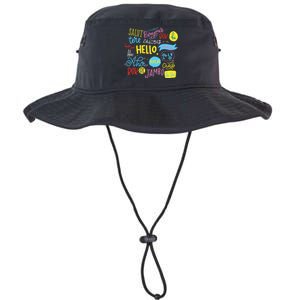 Hello Word In Different Languages Travel And Teacher Gift Legacy Cool Fit Booney Bucket Hat