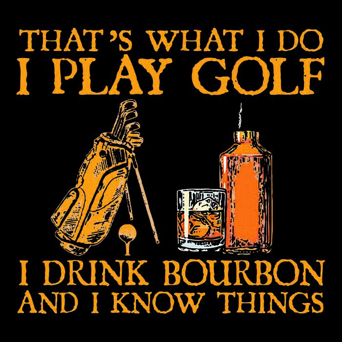 HatS What I Do I Play Golf I Drink Bourbon & I Know Hings Cropped Pullover Crew