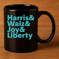 Harris Walz Joy Liberty Harris Walz Waltz 2024 Retro 11oz C Handle Ceramic Mug