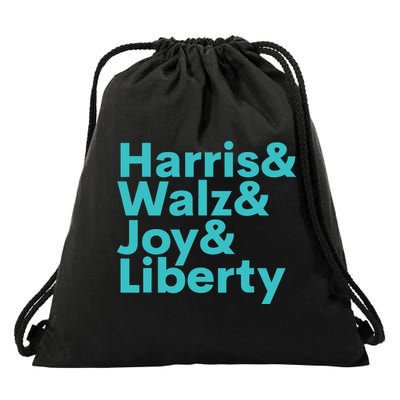 Harris Walz Joy Liberty Harris Walz Waltz 2024 Retro Drawstring Bag