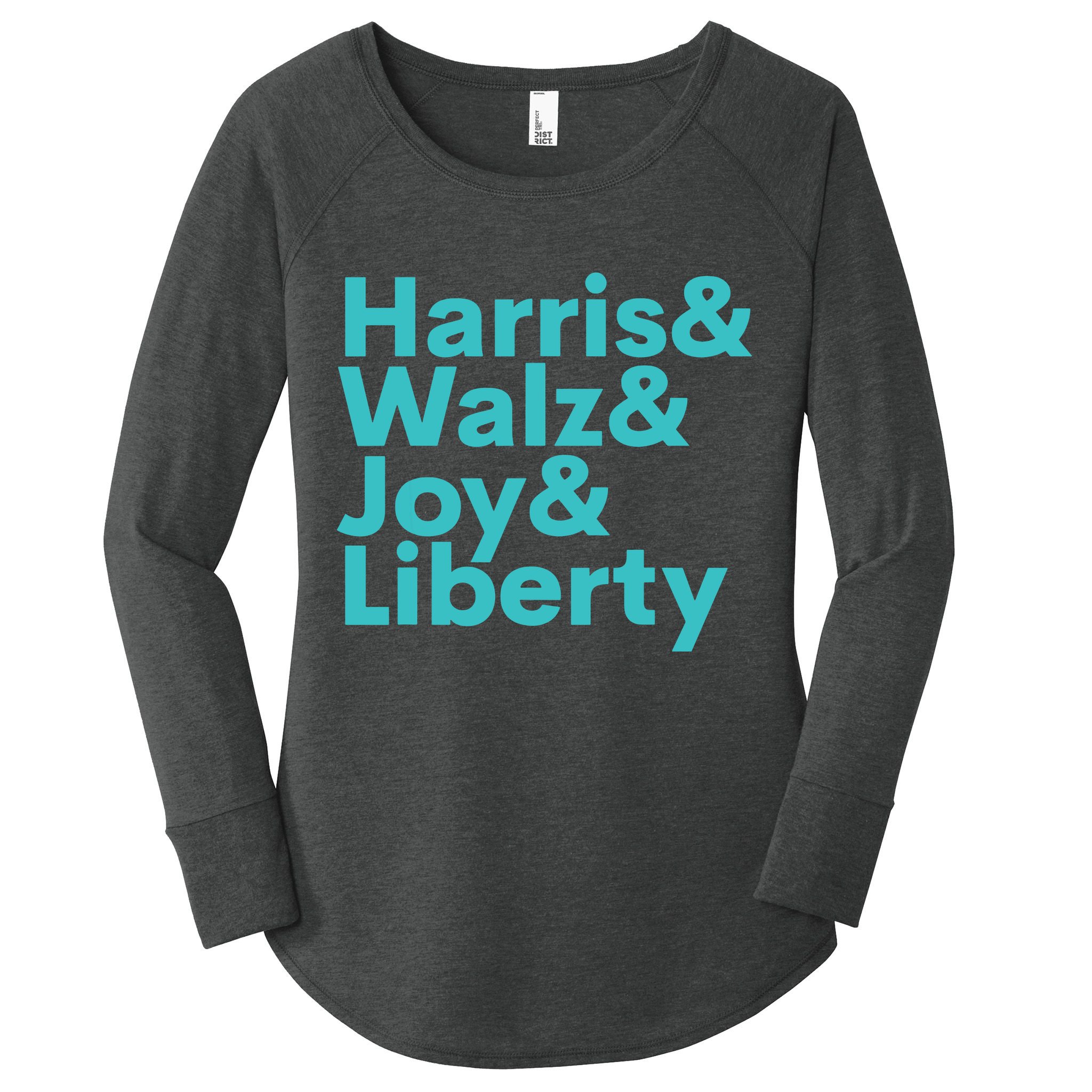 Harris Walz Joy Liberty Harris Walz Waltz 2024 Retro Women's Perfect Tri Tunic Long Sleeve Shirt