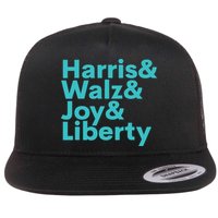 Harris Walz Joy Liberty Harris Walz Waltz 2024 Retro Flat Bill Trucker Hat