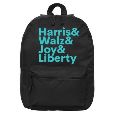 Harris Walz Joy Liberty Harris Walz Waltz 2024 Retro 16 in Basic Backpack