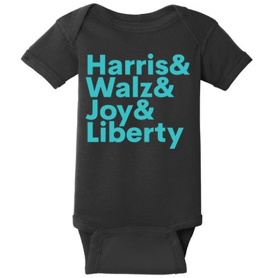 Harris Walz Joy Liberty Harris Walz Waltz 2024 Retro Baby Bodysuit