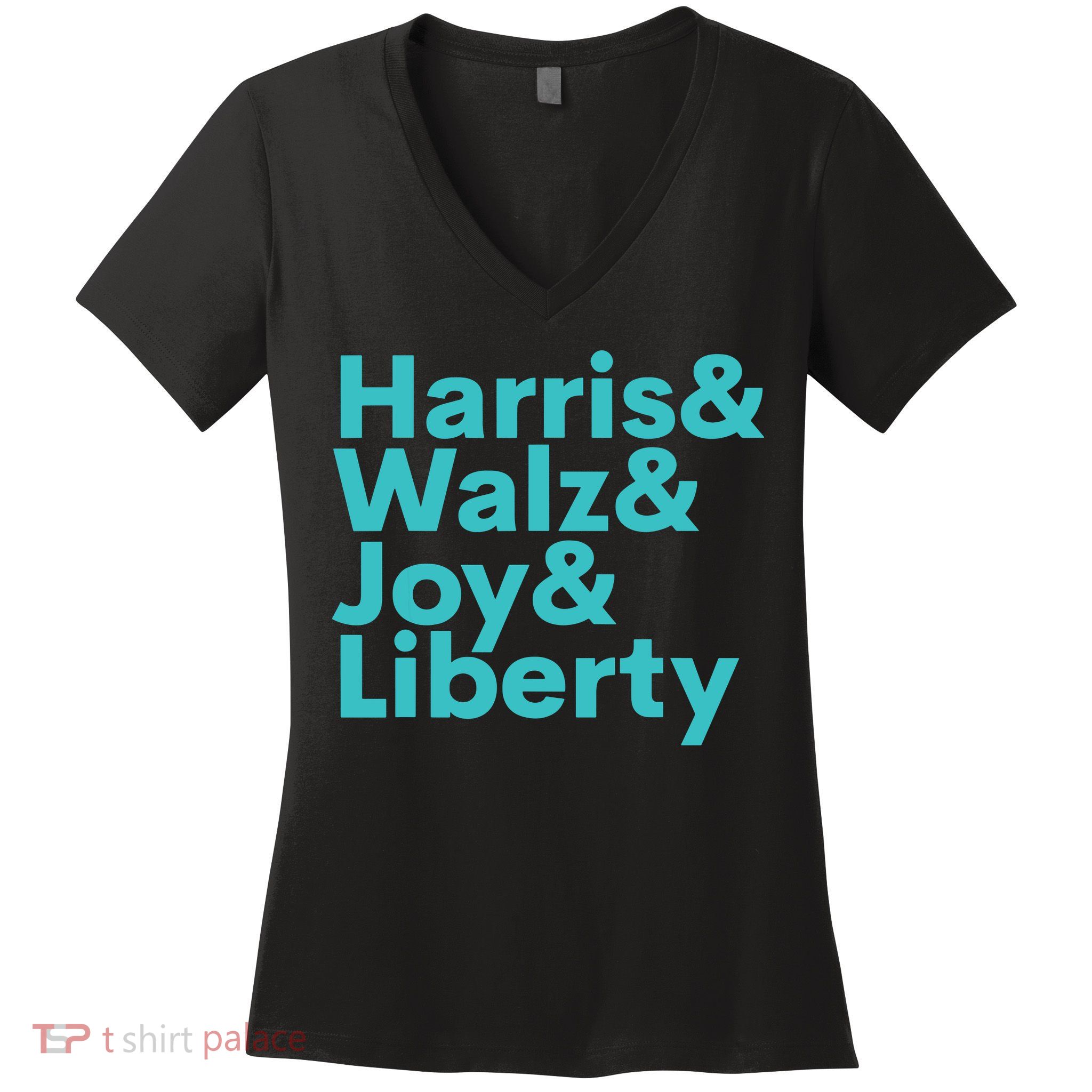Harris Walz Joy Liberty Harris Walz Waltz 2024 Retro Women's V-Neck T-Shirt
