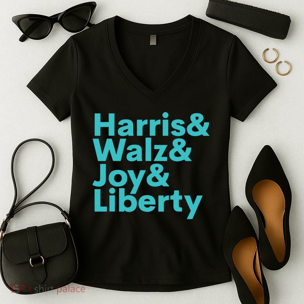Harris Walz Joy Liberty Harris Walz Waltz 2024 Retro Women's V-Neck T-Shirt