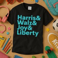 Harris Walz Joy Liberty Harris Walz Waltz 2024 Retro Kids T-Shirt