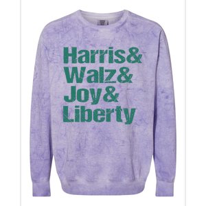 Harris Walz Joy Liberty Colorblast Crewneck Sweatshirt