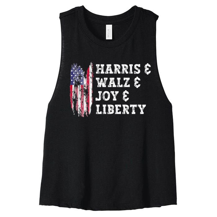 Harris & Walz & Joy & Liberty Women's Racerback Cropped Tank