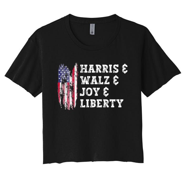 Harris & Walz & Joy & Liberty Women's Crop Top Tee