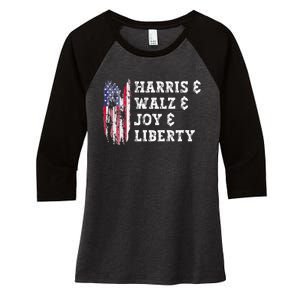 Harris & Walz & Joy & Liberty Women's Tri-Blend 3/4-Sleeve Raglan Shirt