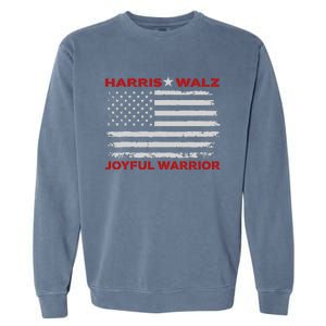 Harris Waltz Joyful Warrior Kamala Harris Tim Walz President Garment-Dyed Sweatshirt