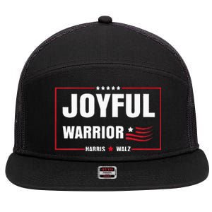 Harris Waltz Joyful Warrior Kamala Harris Tim Walz President 7 Panel Mesh Trucker Snapback Hat