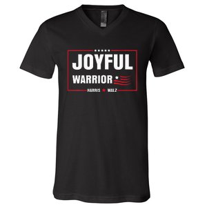 Harris Waltz Joyful Warrior Kamala Harris Tim Walz President V-Neck T-Shirt