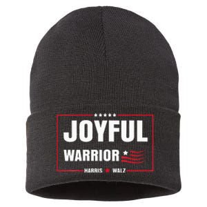 Harris Waltz Joyful Warrior Kamala Harris Tim Walz President Sustainable Knit Beanie