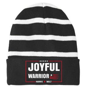 Harris Waltz Joyful Warrior Kamala Harris Tim Walz President Striped Beanie with Solid Band