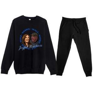 Harris Walz Joyful Warriors Walz Kamala Harris 2024 Premium Crewneck Sweatsuit Set