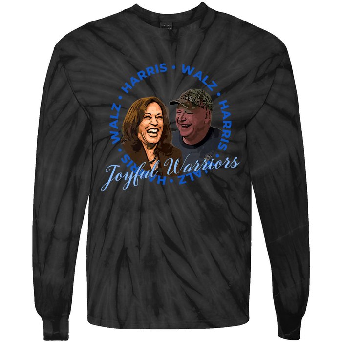 Harris Walz Joyful Warriors Walz Kamala Harris 2024 Tie-Dye Long Sleeve Shirt