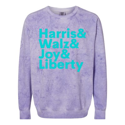 Harris Walz Joy Liberty Harris Walz Waltz 2024 Retro Colorblast Crewneck Sweatshirt