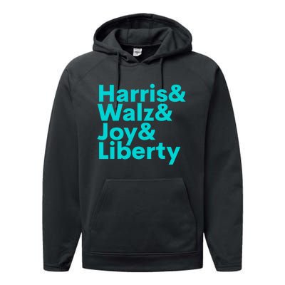 Harris Walz Joy Liberty Harris Walz Waltz 2024 Retro Performance Fleece Hoodie