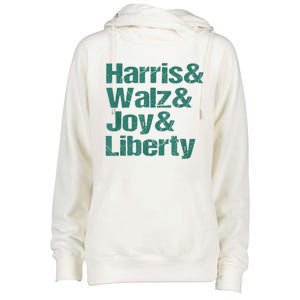 Harris Walz Joy Liberty Womens Funnel Neck Pullover Hood