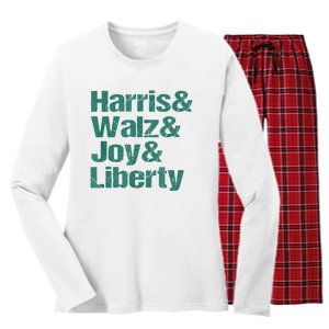 Harris Walz Joy Liberty Women's Long Sleeve Flannel Pajama Set 