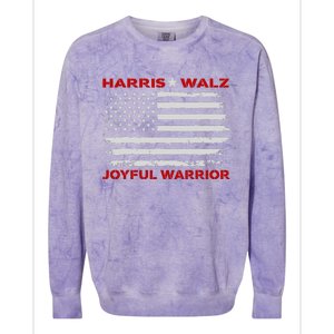 Harris Waltz Joyful Warrior Kamala Harris Tim Walz President Colorblast Crewneck Sweatshirt