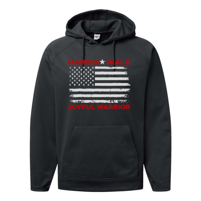 Harris Waltz Joyful Warrior Kamala Harris Tim Walz President Performance Fleece Hoodie