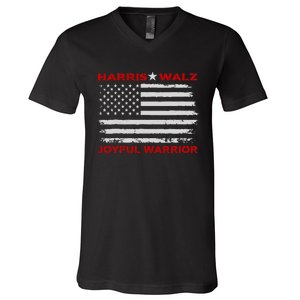 Harris Waltz Joyful Warrior Kamala Harris Tim Walz President V-Neck T-Shirt