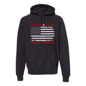 Harris Waltz Joyful Warrior Kamala Harris Tim Walz President Premium Hoodie