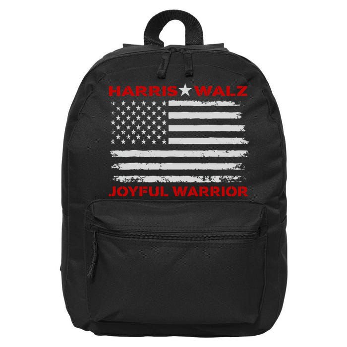 Harris Waltz Joyful Warrior Kamala Harris Tim Walz President 16 in Basic Backpack