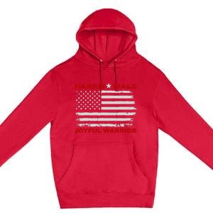 Harris Waltz Joyful Warrior Kamala Harris Tim Walz President Premium Pullover Hoodie