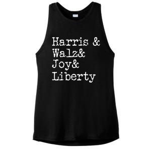 Harris Walz Joy Liberty Vote Kamala Harris President 2024 Ladies PosiCharge Tri-Blend Wicking Tank