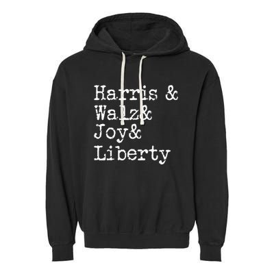 Harris Walz Joy Liberty Vote Kamala Harris President 2024 Garment-Dyed Fleece Hoodie