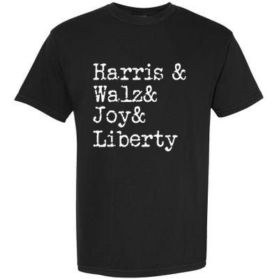 Harris Walz Joy Liberty Vote Kamala Harris President 2024 Garment-Dyed Heavyweight T-Shirt