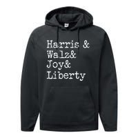 Harris Walz Joy Liberty Vote Kamala Harris President 2024 Performance Fleece Hoodie