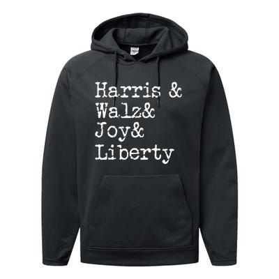 Harris Walz Joy Liberty Vote Kamala Harris President 2024 Performance Fleece Hoodie