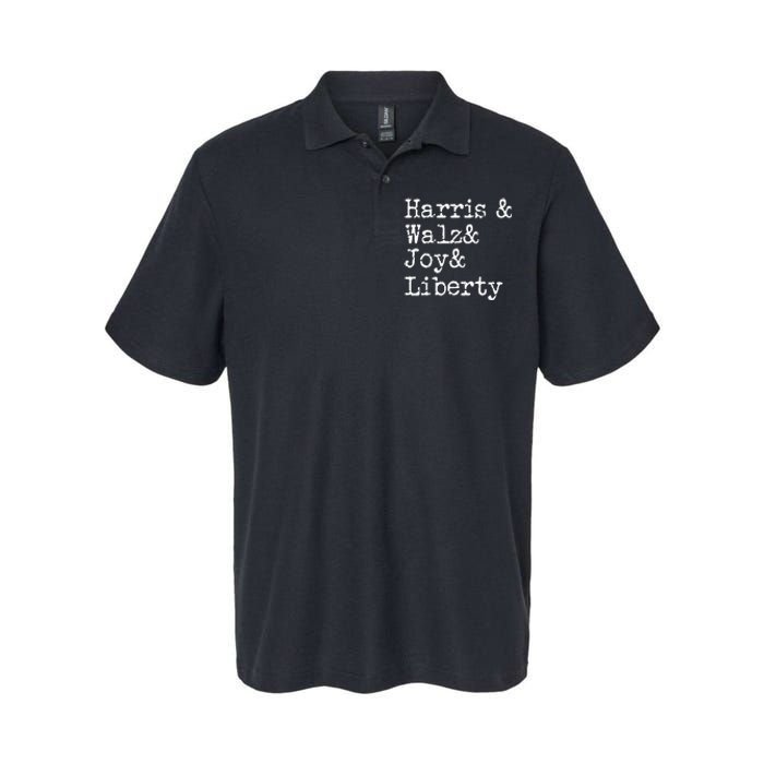 Harris Walz Joy Liberty Vote Kamala Harris President 2024 Softstyle Adult Sport Polo