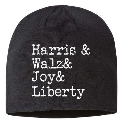 Harris Walz Joy Liberty Vote Kamala Harris President 2024 Sustainable Beanie