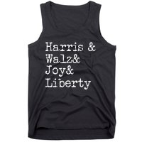 Harris Walz Joy Liberty Vote Kamala Harris President 2024 Tank Top