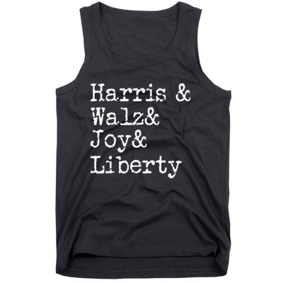 Harris Walz Joy Liberty Vote Kamala Harris President 2024 Tank Top