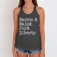 Harris Walz Joy Liberty Vote Kamala Harris President 2024 Women's Knotted Racerback Tank